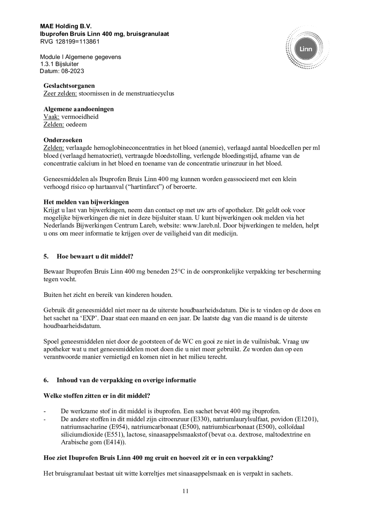 Ibuprofen Bruis Sachets 400mg afbeelding van document #11, bijsluiter